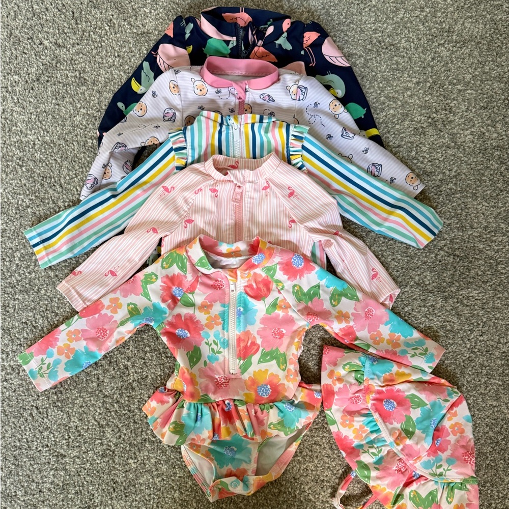 Baby girl’s swim bundle! Carter’s, Disney Baby, great condition.
